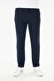Men's Cotton Zippered Pocket Sweatpants Navy Blue 7814-L - 4