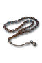 Silver Transparent Kazaz Tassel-Adorned Crimped Amber Prayer Beads