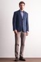 Navy Blue Mono Collar Self-Patterned Cotton 4 Drop Comfort Fit Classic Jacket 1002255158 - 2