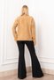 Women's Winter Camel Flora Rose Detailed Beard Wool Cardigan Stylish Daily Comfortable 25301 - 3
