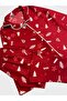 Girl's Cotton Suede Fabric Red Pine Tree Christmas Pattern Shirt Collar Buttoned Pajama Set - 3