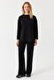 Women's Elastic Waist Textured Trousers - 2