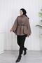 80 cm Length Cashmere Fabric Poncho with Belt and Button Details - 7