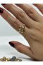 Four Leaf Gold Color Steel Stress Ring - 2