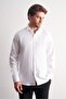 White Half Italian Collar Self Patterned Long Sleeve Premium S Slim Fit 100% Cotton Shirt 1004255193