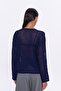 Thin Openwork Knitwear Navy Blue - 5