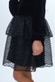Girls' Velvet Layered Ruffle Detailed Dress - 7