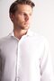 White Half Italian Collar Self Patterned Long Sleeve Premium S Slim Fit 100% Cotton Shirt 1004255192 - 4