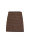 Square Patterned Beltless Mini Multi-Colored Skirt - 4