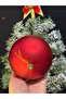 Red Matte Christmas Tree Ornament 12 cm Single Large Shiny Christmas Ball |   Eng-149 | - 5