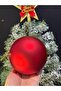 Red Matte Christmas Tree Ornament 12 cm Single Large Shiny Christmas Ball |   Eng-149 | - 2