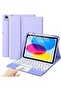 for iPad 11th/10th Gen Keyboard Case with Detachable Wireless Keyboard & Trackpad - Purple