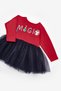 Navy Blue Christmas Themed Magic Motto Girls' Dress - Claire - 3