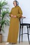 Corded Fabric Knitwear Dress N7080 Oil Green