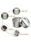 6 pcs Stainless Steel Magnetic Spice Jars, Includes Base, Transparent Lid, Sieve, and Magnetic Shelf - 7