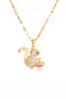 Bonito Detailed Zircon Stone Squirrel Steel Necklace - 5