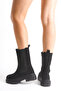 Black Suede Short Women's Boots Elastic Thick Soled Waterproof Harper