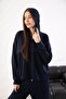 Women's Comfortable Fit Long Sleeve Half Zipper Modal Fabric Kangaroo Pocket Hooded Sweatshirt (Plum) - 3