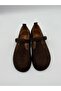 Alina Brown Loafer with Adjustable Strap and Buckle Detail - 2
