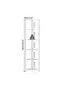 6-Tier 166cm Corner Shelf with LED Lights, Tall Narrow Storage Rack for Living Room & Bedroom