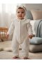 Baby Girl Cotton Jacquard Self-Patterned Jumpsuit Without Booties - 4