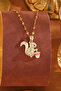 Bonito Detailed Zircon Stone Squirrel Steel Necklace - 2