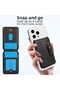 2-in-1 Mag-safe Wallet Ultra-Thin Kickstand Magnetic Mobile Wallet, 4 Card Slots + Zipper (Black) - 2