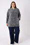 Women's Plus Size Soft Plush Sweatshirt with Hooded Zipper Pockets - 6