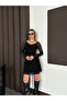 Women's Black Midi Length Lined Lace Dress
