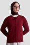 كارديجان أساسي بتفاصيل أزرار 25KD7012 لون أحمر داكن - 3