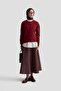 كارديجان أساسي بتفاصيل أزرار 25KD7012 لون أحمر داكن - 2