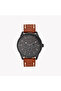 Men's Black Stainless Steel & Brown Leather Watch | ZK131G2LS-92