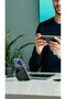 Leather iPhone MagSafe Wallet Stand - 3-Card Holder, Magnetic Kickstand (Black) - 3