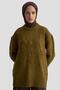 Embroidered Detailed Sweater 25Kd6003 Dark Khaki - 3