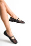 Black Mesh Women's Ballet Flats – Orthopedic, Mesh, Comfortable, Bow, Casual Shoes, Maya - 3