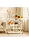 FFD Clear Glass Serving Cart - Modern 3-Tier Bar Cart (White, 100CM) - 2