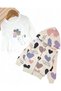 Heart Patterned Hooded Cardigan Baby Girl Tracksuit Set 3-Piece Set 6-9-12-18-24 Months L 100% Cotton - 6
