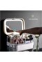 LED Mirror Light Makeup Organizer Box Large-Capacity Makeup Box With Mirror Shelf - 3