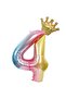 Rainbow Number King Crown Foil Balloon Birthday Party Set Age 4