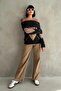Women's Diamond Patterned Madonna Collar Knitwear Sweater - 2