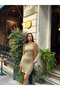 Women's Corded Fabric Knitwear Mini Dress with Tie Detail on the Sleeve - 7