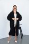Women's Black Pocket Long Knitwear Cardigan - 5