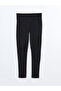 Women's Black Elastic Waist Leggings - 6