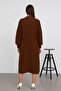Women's Brown Pocket Long Knitwear Cardigan - 4