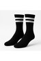Men's Sports Socks Set of 2 – Cotton, Stretchy, Striped Model (Black Gray) - 5