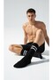 Men's Sports Socks Set of 2 – Cotton, Stretchy, Striped Model (Black Gray) - 3