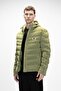 Barcelona Pale Green Puffer Hooded Men's Coat - 3