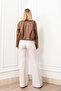 Women's Brown Eclat Modern Leather Jacket Stylish Daily Comfortable 8627 - 3