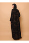 Midnight Orange Floral Printed Abaya - 4