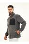 Smoked Fleece Jacket with 3 Pockets, Full Zipper, Front Panel Detail
